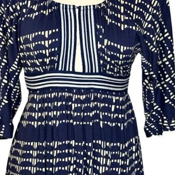 Anthropologie Plenty by Tracy Reese Blue and White Midi Dress | Size S - Picture 9 of 10